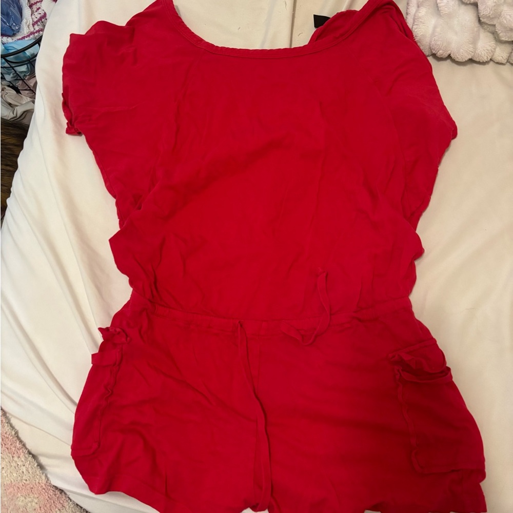 Bobi Bold Red Casual Wromper
